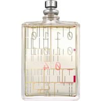 Clear glass bottle with abstract design, silver cap, containing Escentric Molecules Escentric 04 unisex citrus perfume.
