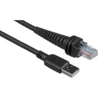 Black Honeywell serial cable, 3m length, USB2.0-A to RJ-45 connectors, durable design.