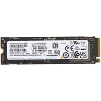 Black HP 512GB PCIe-4x4 NVMe SSD with white label, QR code, and gold connector edge.