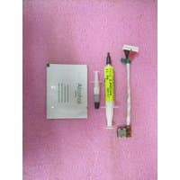 HP M57115-001 laptop cable with white connectors, wrapped in white sleeve, on pink background.
