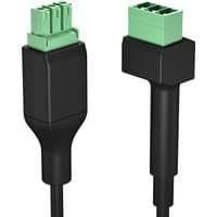 Black HP Poly Studio A2 cable extender with green connectors, male to female, for table mic.