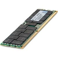 HPE 8GB DDR3 RAM module, green circuit board with black memory chips and a white label on top.