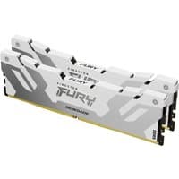 White Kingston FURY DDR5 memory kit, 48GB, 8000MT/s, CL38, with sleek heat spreaders and bold branding.