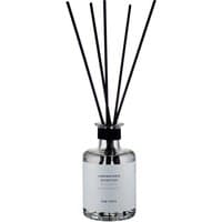 Clear glass Zen-Zero diffuser with black reeds and silver cap, 200 ml, by Laboratorio Olfattivo.