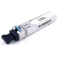 Silver Lanview MO-J9143B network transceiver module with black latch and barcode on side.