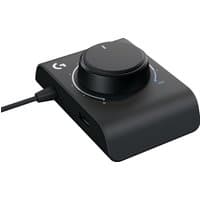 Black Logitech G Racing Adapter with a large central dial and USB port on a compact rectangular base.