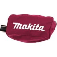 Maroon Makita dust bag with white logo and black nozzle for BO4651 orbital sander.