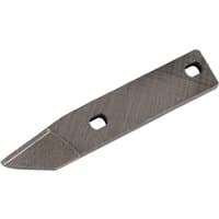 Makita metal shear side blade, left, dark gray with two mounting holes and a pointed tip.