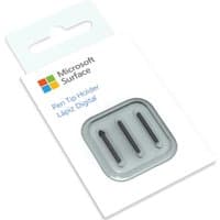 Microsoft Surface Pen tip set with three black tips in a clear plastic holder, packaged in branded white box.
