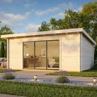 Palmako Lea 5.8m x 4.5m Log Cabin Garden Office Sliding Doors (44mm) - image 2
