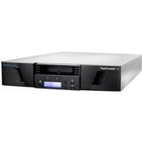 Black Quantum SuperLoader 3 LTO-7HH with LCD screen and dual front slots in a sleek rectangular design.