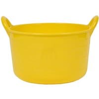 Yellow Red Gorilla 2 Handled Heavy Duty Power Tub with ribbed sides and sturdy loop handles.