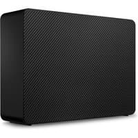 Black Seagate Expansion 26 TB external hard drive with textured surface and rectangular shape.