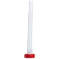 White Sirius pouring spout for Hippo Jerry Cans with ribbed nozzle and red screw cap.