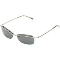 Komono Lany sunglasses with thin silver metal frame, rectangular dark lenses, and brown-tipped temples.