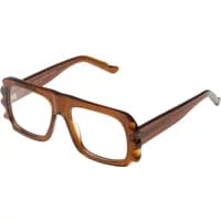 Komono Rowan sunglasses with square tortoiseshell frames and clear lenses.