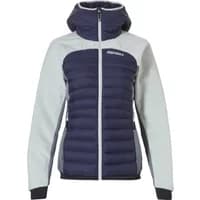 Women's hooded jacket Rehall Cato-R, navy and light gray with quilted front and zip closure.