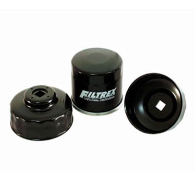 Black oil filter wrench with 80 mm diameter and 15 flutes, designed for 3/8" wrenches, featuring a durable metal construction and a smooth finish for easy grip.