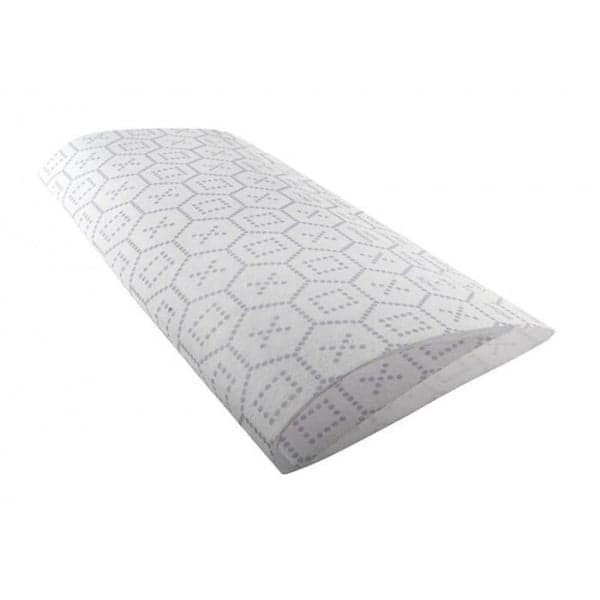 White filter candy with a hexagonal pattern in light purple, designed for use with CARE + PROTECT products, featuring a smooth, soft material.