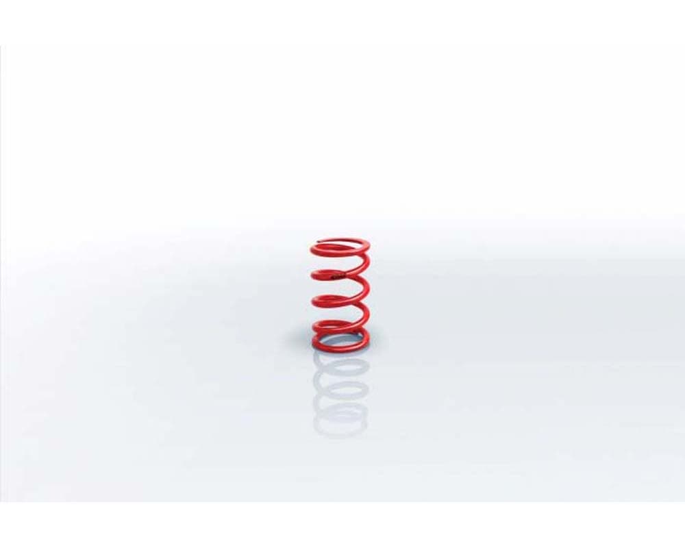 Red coilover spring with a smooth finish, featuring tightly wound coils and a sturdy design, labeled with part number 140-60-0140 by Eibach.