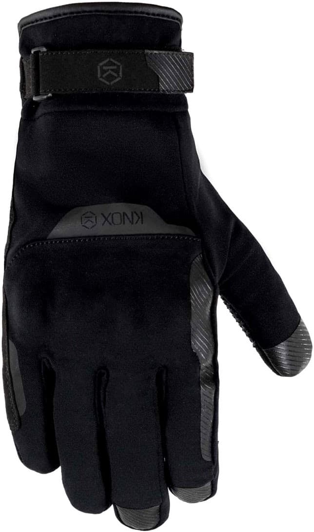Black waterproof unisex Knox Action Pro gloves in size S, featuring a sleek design with textured grip areas and an adjustable wrist strap for a secure fit.