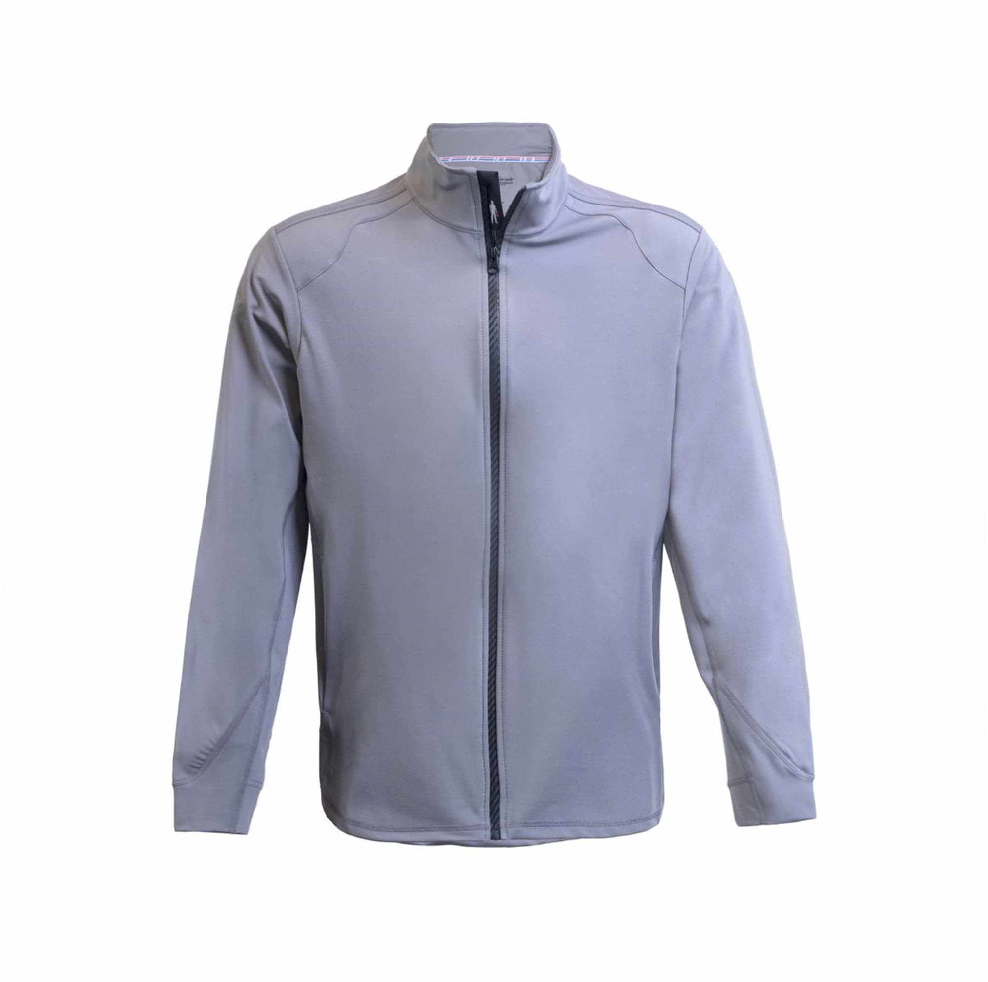 Light grey OMP Racing Spirit Tech fleece jacket in size XS, featuring a full zip front, stand-up collar, and long sleeves, made from a soft, breathable material.