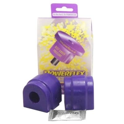 Purple polyurethane anti-roll bar bushes, 23.5mm, packaged with a clear backing and a small sachet, designed for enhanced vehicle stability and performance.