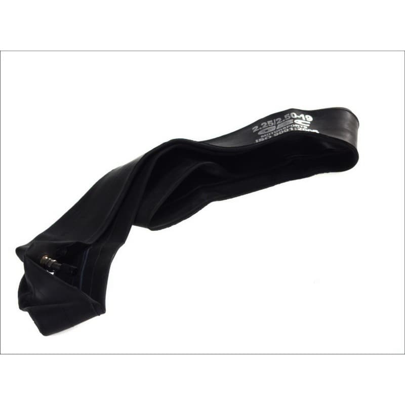 Black rubber inner tube for 19-inch wheels, marked with "225/250" and featuring a straight valve for easy inflation and fitment.