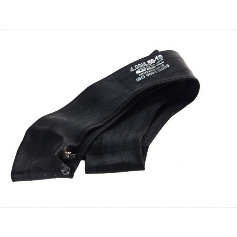 Heavy-duty black butyl inner tube, marked 400/450-16, featuring a metal valve stem, designed for durability and performance in various vehicles.