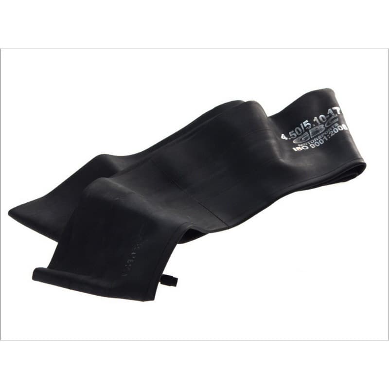 Black rubber inner tube for 17-inch wheels, marked with size 4.50/5.10-17 and featuring a straight valve for easy inflation.