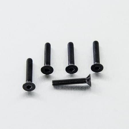 Five black countersunk alloy bolts, each measuring M6 X 1.00mm X 30.0mm, featuring a hexagonal socket for secure fastening.