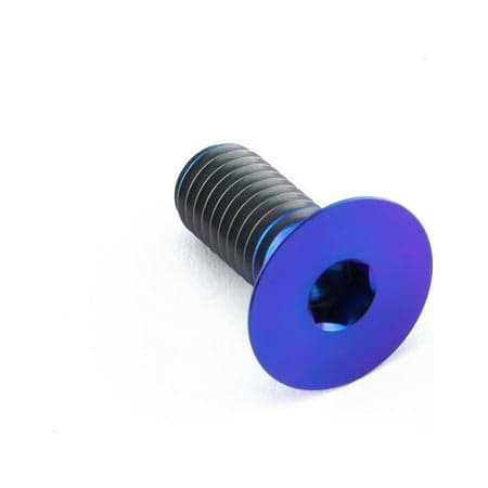 Countersunk purple titanium bolt, M8 x 1.25mm x 20mm, featuring a hexagonal socket head and smooth, shiny finish, ideal for lightweight applications.