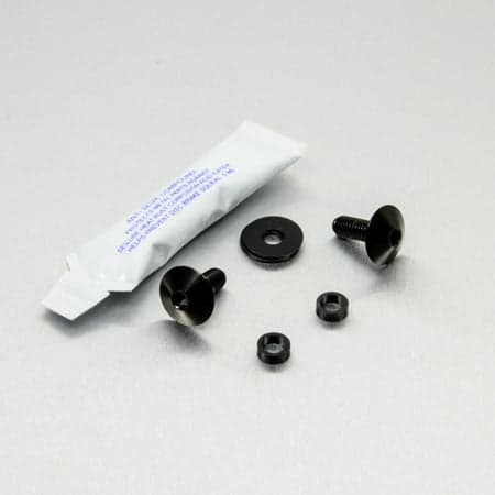 Pro-Bolt stainless steel hand guard mount bolt kit featuring black bolts, washers, and a tube of adhesive, all displayed on a light gray background.