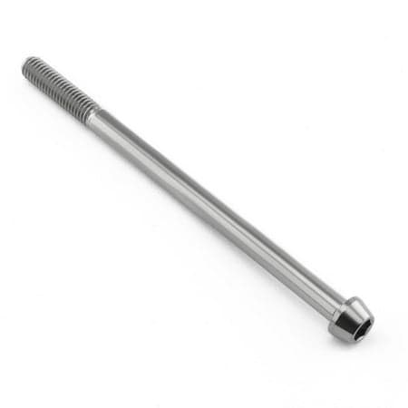 Pro-Bolt tapered Allen head titanium bolt in natural finish, measuring M6 x 1.00mm x 100mm with a 25mm length, featuring a sleek, shiny surface and hexagonal socket head.