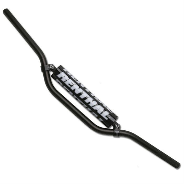 Black aluminum Renthal MX/Enduro 7/8" 971 RC handlebar featuring a prominent white "RENTHAL" logo and a curved design for improved grip and control.