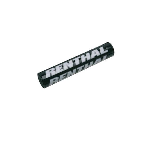 Black bar pad with prominent white "RENTHAL" branding, measuring 205mm/8.5", designed for mini SX bikes, featuring a durable material for protection and grip.