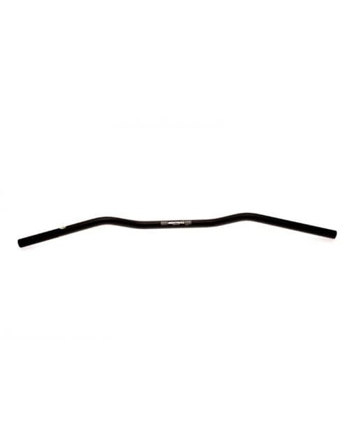Black aluminum Renthal 749 Road Wide Handlebar with a sleek, curved design, featuring a matte finish and subtle branding in the center.