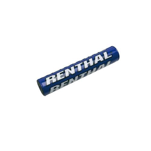 Blue foam handlebar pad with "RENTHAL" printed in bold white letters, measuring 240mm in length, designed for motorcycle handlebars.