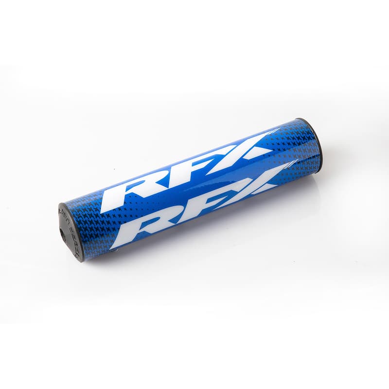Blue and white RFX Pro 2.0 F8 taper bar pad, 28.6mm diameter, featuring a textured design and prominent RFX branding on a durable foam material.