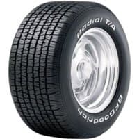 BF Goodrich Radial T/A tire, P275/60 R15 107S, black with raised white lettering, classic tread pattern.