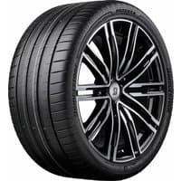 Bridgestone Potenza Sport tire, 255/45 R18, black with rim protection, sleek tread design, bold sidewall branding.