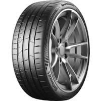 Continental SportContact 7 tire, 245/45 ZR21, black with kerbing rib, sleek tread pattern, and reinforced sidewall.