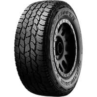Black Cooper Discoverer AT3 Sport 2 tire, 235/75 R15, rugged tread pattern, raised white lettering on sidewall.