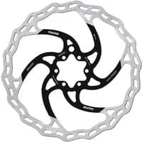 Galfer Wave 6-Bolt Disc Rotor, 203mm, silver with black inner design and wavy outer edge.