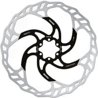 Galfer Wave 6-Bolt Disc Rotor, 223mm, silver outer with black inner design, featuring a unique wave pattern.