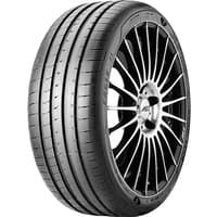 Goodyear Eagle F1 Asymmetric 3 tire, black rubber with detailed tread pattern, mounted on a sleek alloy wheel.