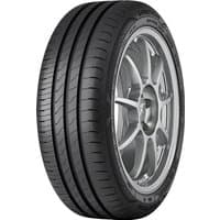 Goodyear EfficientGrip Performance 2 tire, 195/55 R18, black tread with sleek grooves, mounted on a silver alloy wheel.