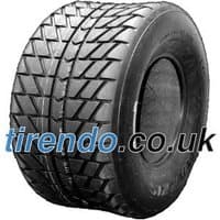 Maxxis C9273 rear wheel tire, 18x10.00-10, black with deep tread pattern, dual branding, size marking visible.