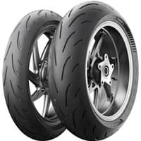 Black Michelin Power 6 motorcycle tyre with sleek tread pattern, size 190/50 ZR17, designed for rear wheel.