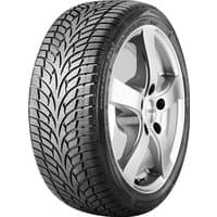 Nankang Winter Activa SV-3 tire, 195/55 R16 91V XL, black rubber with V-shaped tread pattern and silver alloy wheel.